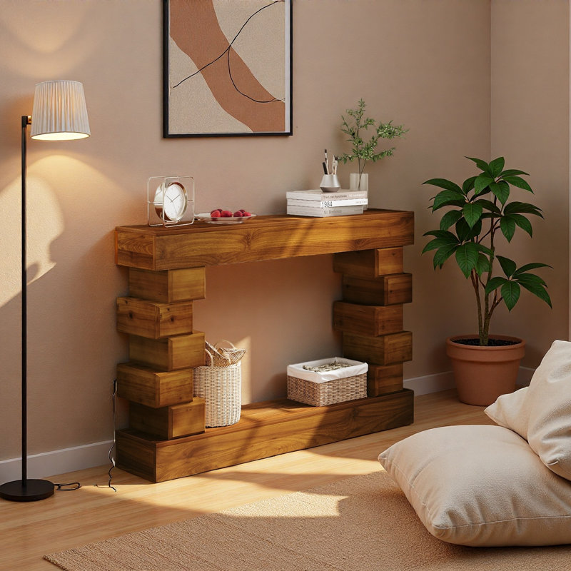 Console 47,24 ", table d'entrée en bois de style Mid-Century