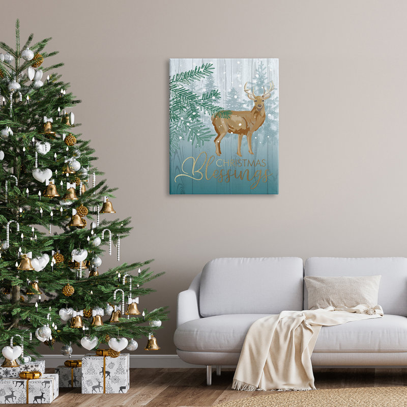 Christmas Blessings, H 40 po x l 30 po x P 1,5 po, Toile tendue