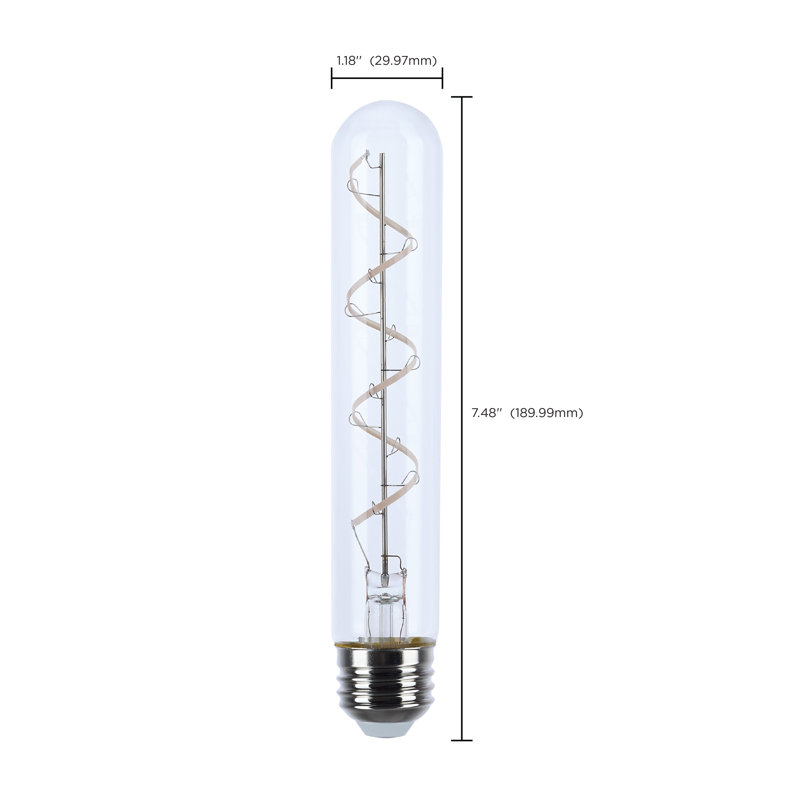 6 Watt LED - Flex Gray Coil Filament - T9 - Medium Base - 2700K CCT - Clear - 120 Volt