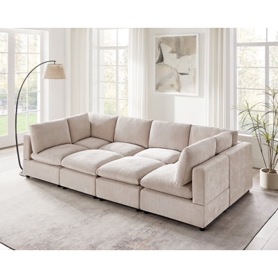 Canapé modulaire rembourré 8 pièces avec repose-pieds portatif 8 pièces