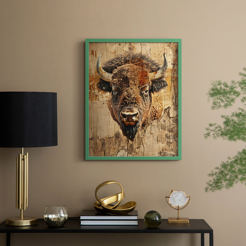 ANIMALS Series CDL XXXIX, reproduction encadrée - bois massif, Vert, H 30 po x l 24 po