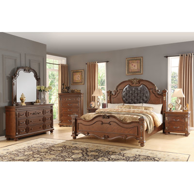 Lashonia Contemporary Cherry Wood 4-Piece Bedroom Set by House of Hampton