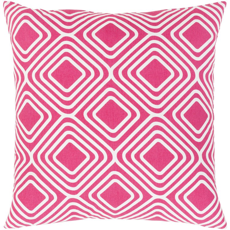 Ballina Cotton Throw Pillow Cover, 18" H x 18" W x 1" D, Pink