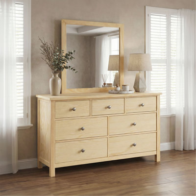 Transitional Dresser Mirror Storage 7-Drawers Bedroom Furniture Wooden 1pc