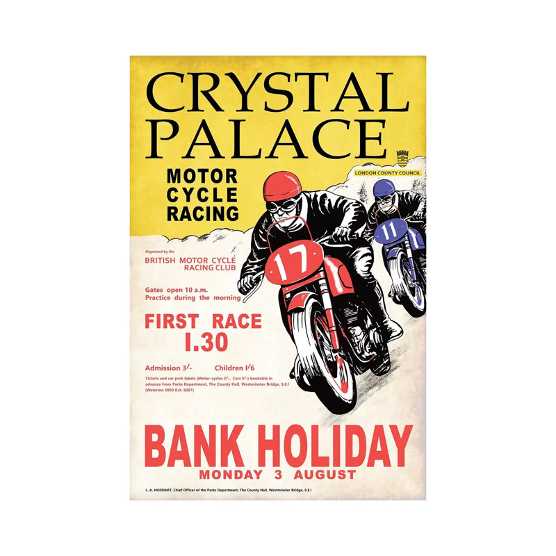 Crystal Palace Racing I by Mark Rogan - Print on Canvas, Wrapped Canvas, 45.72cm H x 30.48cm W x 1.91cm D