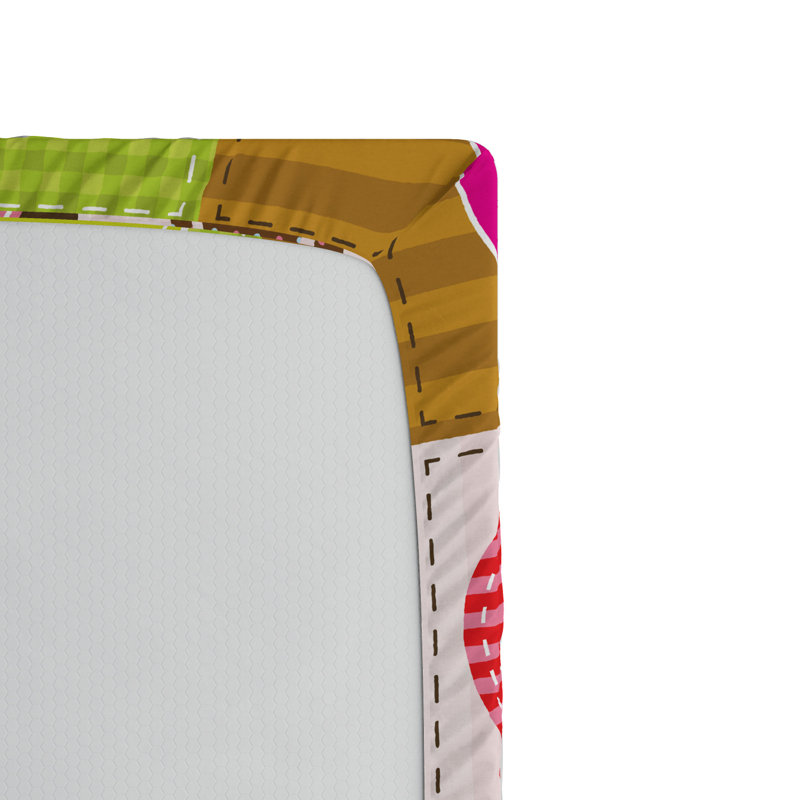 Queen Multicolor Heart Print Microfiber Fitted Sheet