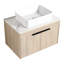 Meuble-lavabo mural de 30 po en chêne blanc avec lavabo en céramique, porte à fermeture en douceur, finition de rangement abondante à fermeture douce