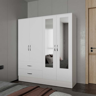 Rangement blanc avec 2 miroirs