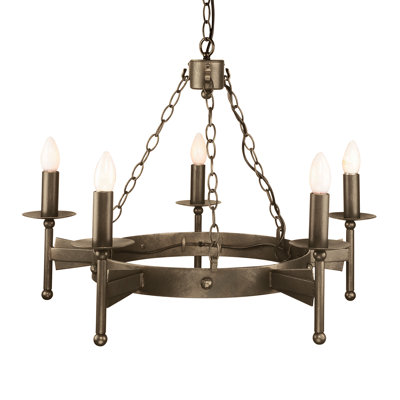 Dabrowski 5-Light Wagon Wheel Chandelier