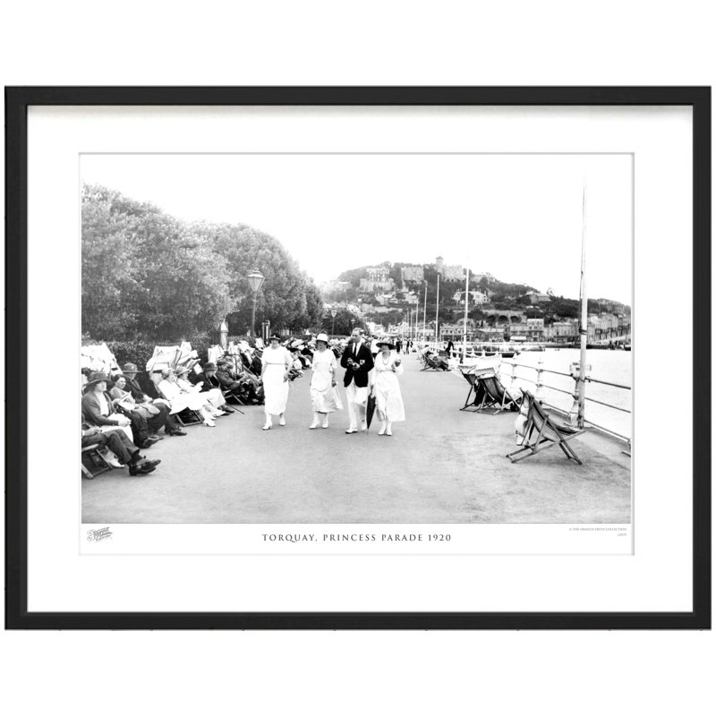 Torquay, Princess Parade 1920 by Francis Frith - Single Picture Frame Print, 40cm H x 50cm W x 2.3cm D