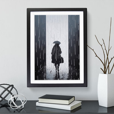XV1022-5315X Woman In The Rain No.2 - Single Picture Frame Print