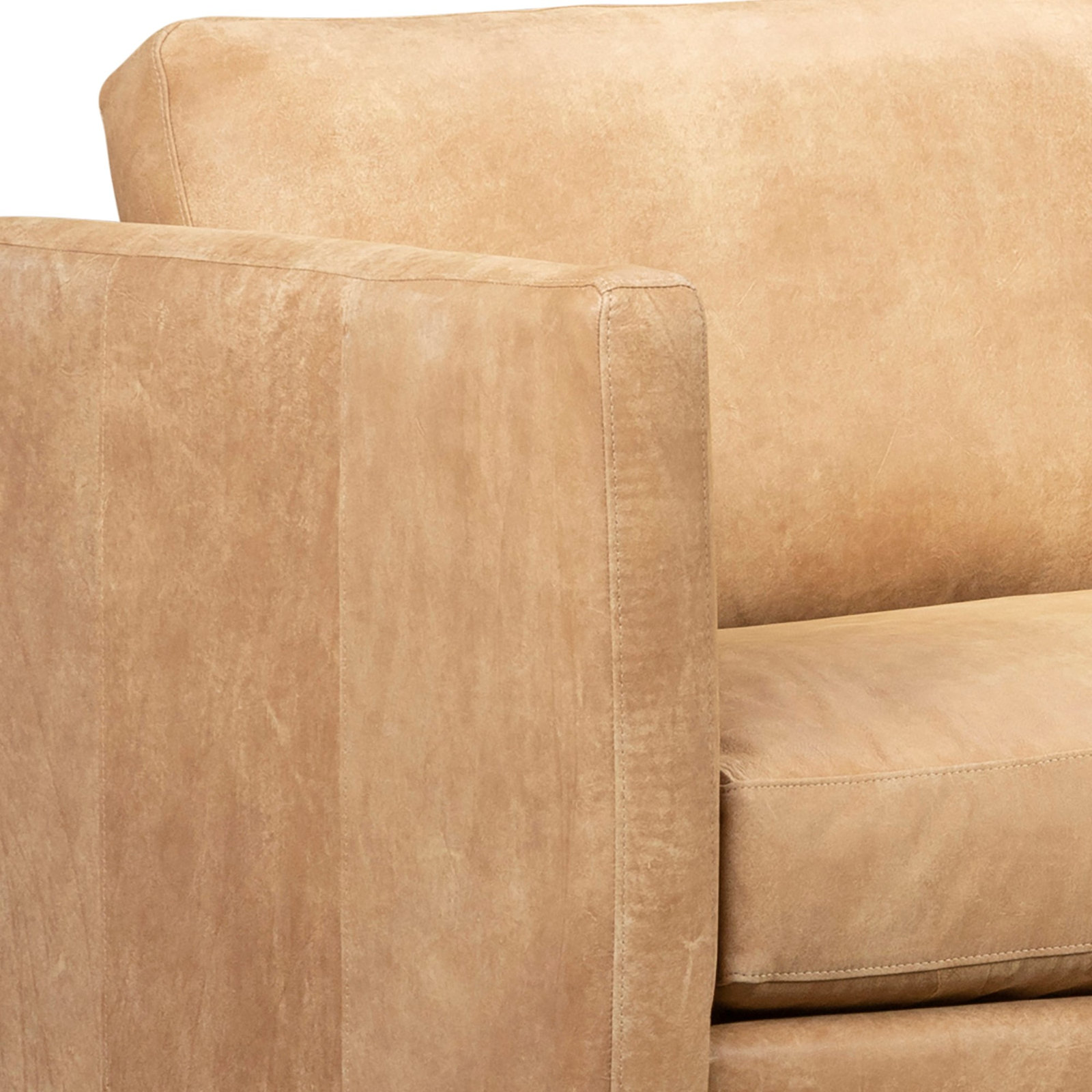 Clifford 73" Genuine Leather Custom Studio Sofa, Stallone Aztec Sunrise Genuine Leather