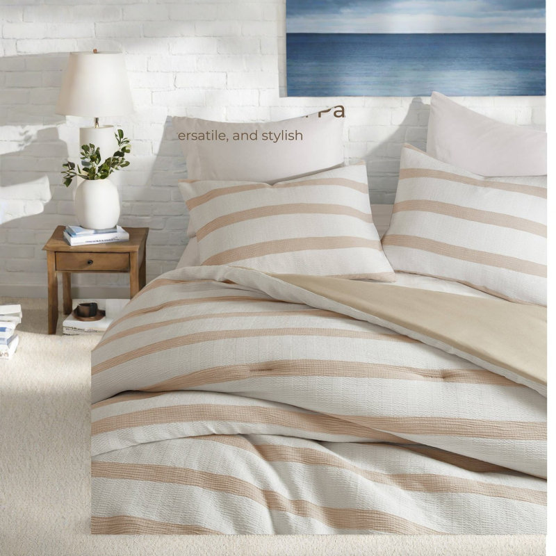 Modern Yarn Dyed Bedding Set, Polyester Comforter For All Seasons