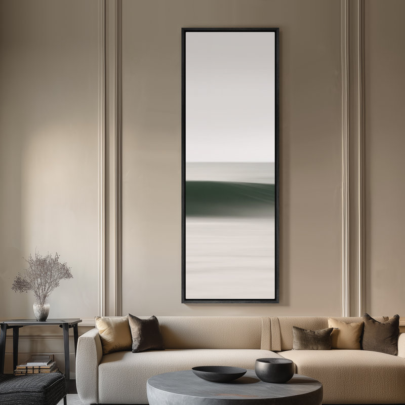 Grande toile murale encadrée, impressions de vagues de l'océan, 60 po x 20 po, H 60 po x l 20 po, Noir