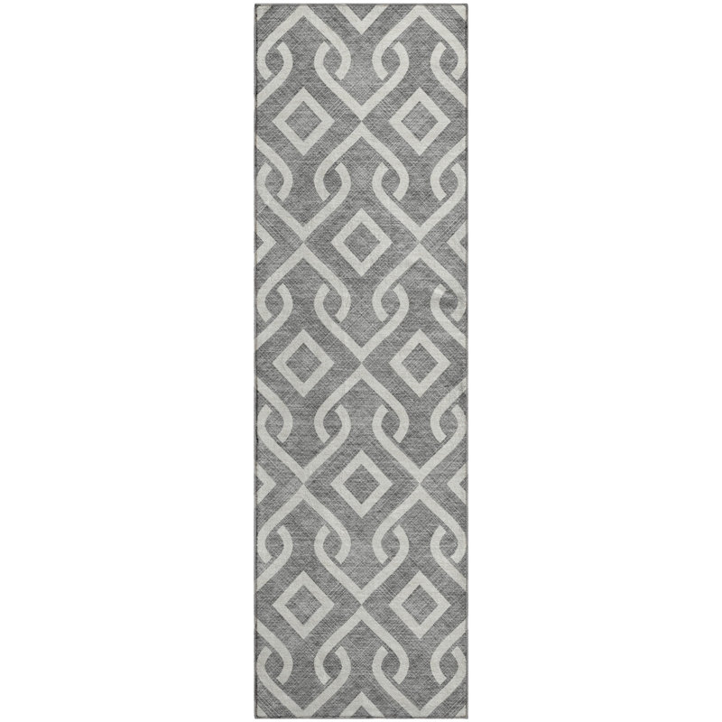Premium Machine Washable Cerrito Gray Rug, Runner 2'3" x 7'6"