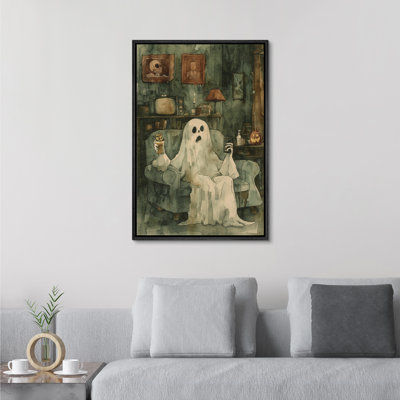 Fantôme sur le canapé, photos murales du salon Moody, décoration d'art gothique d'Halloween