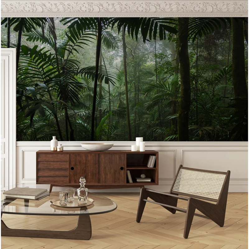 Murmures de la forêt tropicale émeraude, L 138 po x l 106 po