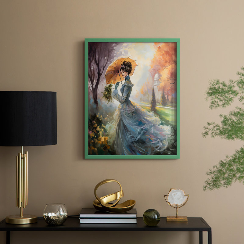 Reproduction encadrée WOMEN Series cmxxxiv - bois massif, H 30 po x l 24 po, Vert