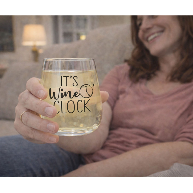 Wine Glass It Is Wine OClock 15 Oz