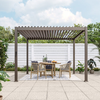 Pergola extérieure à persiennes, pergola de patio avec toit réglable, pergola en métal moderne pour patio, terrasse, porche, cour