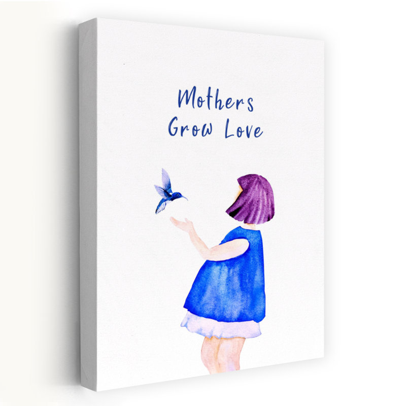 «Mothers Grow Love Minimalist Bird», art mural