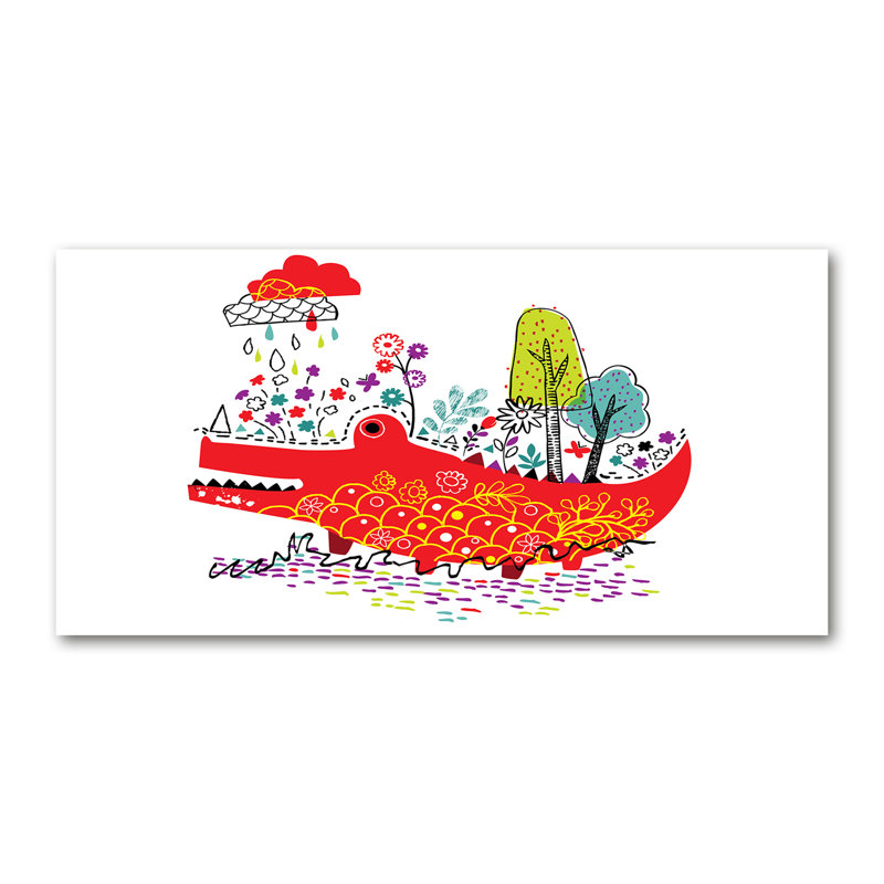 Colourful Crocodile - Wrapped Canvas Print
