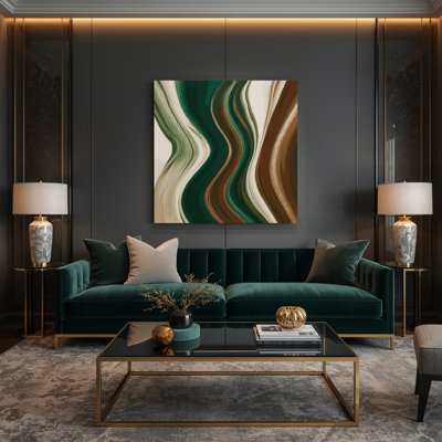 Abstract Colour Field 67 Green Canvas Wall Art