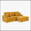 Canapé 88,58 pouces en velours côtelé orange avec un seul pied de rangement et quatre coussins, doux et élégant pour une détente confortable-975834706