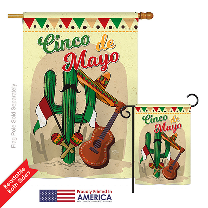 Ensemble de 2 côtés en polyester fiesta cinco de mayo et primitif sud-ouest impressions