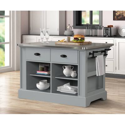 Kitchen Island, Grey Finish