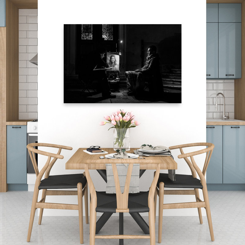 «Night Street Portrait», reproduction d'art dramatique abstrait contemporain, H 32 po x l 48 po