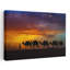 Désert, coucher de soleil, caravane, paysage dramatique abstrait contemporain, art mural