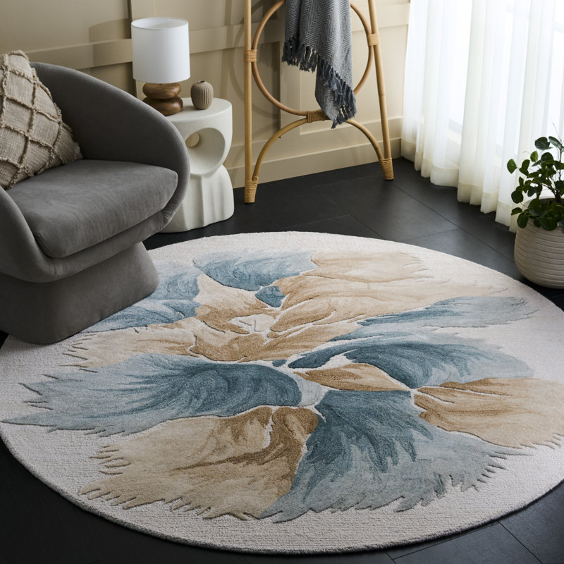 Othilia Hand Tufted Performance Abstract Rug, Round 6'