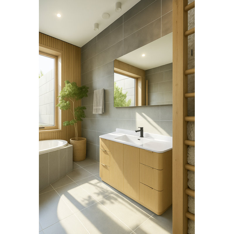Ensemble de meuble-lavabo moderne 48 po avec évier encastré et dosseret Maxbano