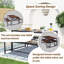 Ensemble de salle à manger d'extérieur avec cadre en métal pour 4-6 personnes et table de pique-nique d'extérieur avec bancs