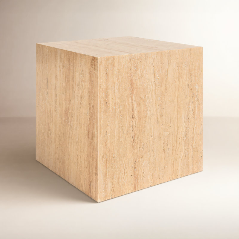 Bolzano Stone End Table, Travertine