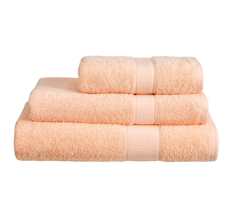 Faith Margaret Turkish Cotton Midweight Fingertip Towel, Peach