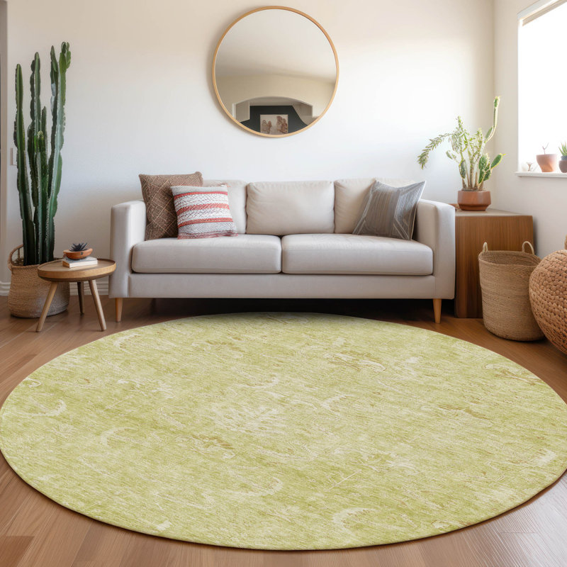 Tapis d'intérieur / extérieur vert Dahana , 8 pi x 8 pi