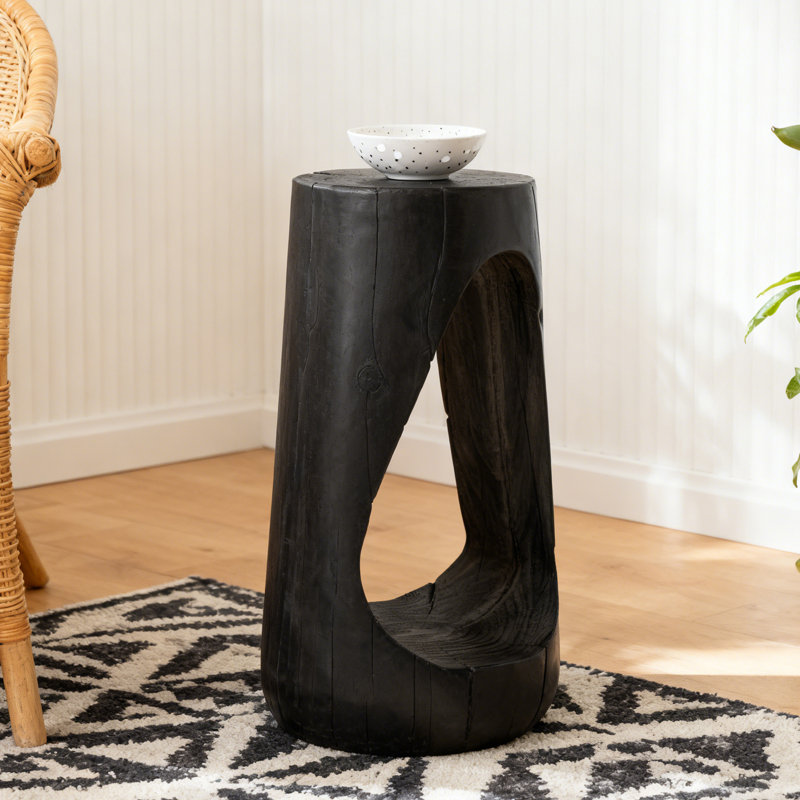 Table d'appoint Eulla, table d'appoint, table d'appoint de salon, table d'appoint en bois, Noir