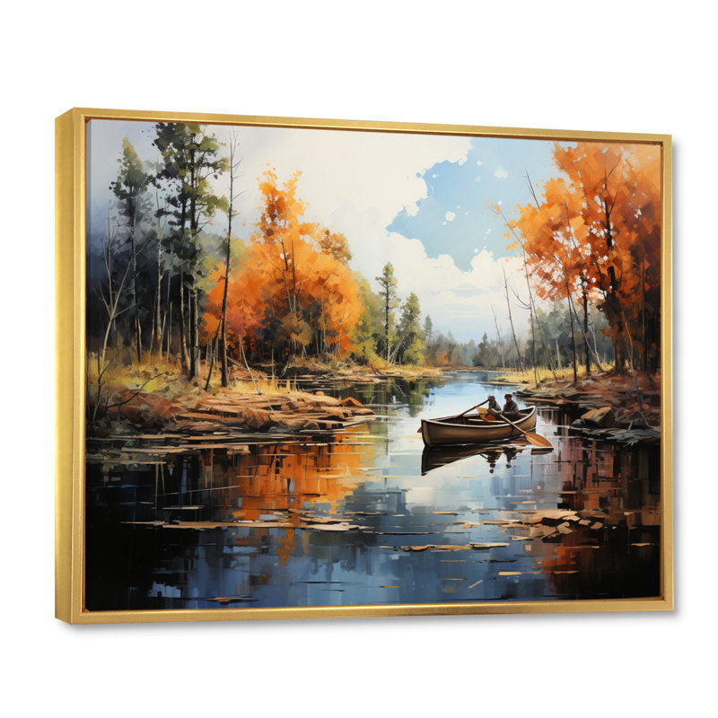 Canada River Rhapsody II sur toile, H 30 po x l 40 po x P 1,5 po, Cadre flottant doré