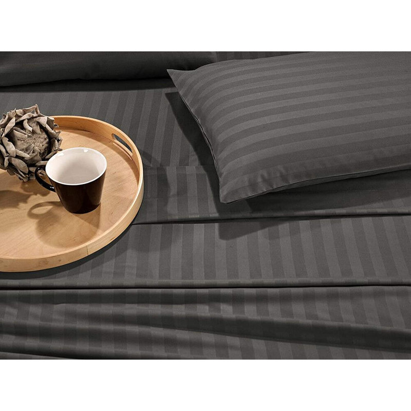 Microfiber Sheet Set, King Sheet Set + Fitted Sheet + 4 Pillowcases, Gray