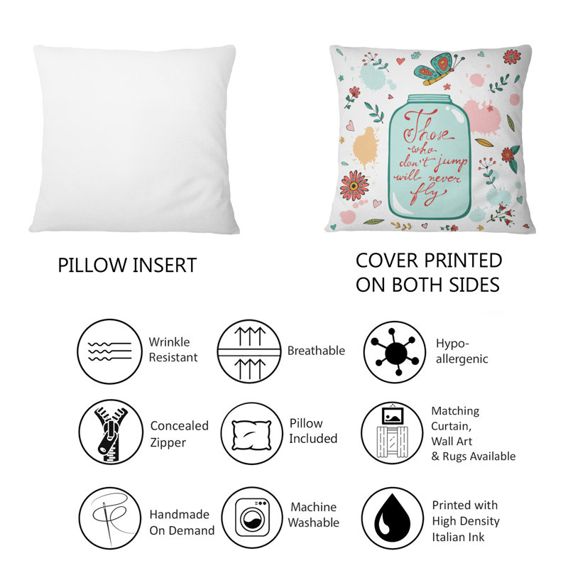 Ceux qui ne sautent pas ne voleront jamais - Coussin décoratif à imprimé traditionnel