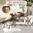 1 Pcs Solid Teak Wood Tray Table 28" High Folding Table With Removable Tray Top