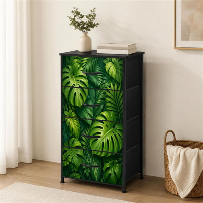 Commode 4 tiroirs pour chambre à coucher Tropical Monstera Palm Leaves Petite grande commode à vêtements pour organisateurs de placard avec commode