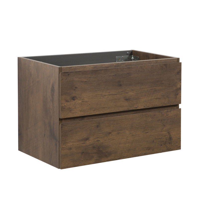 Alice-30W-105, armoire murale SANS lavabo, couleur noyer, avec deux tiroirs, pré-assemblée