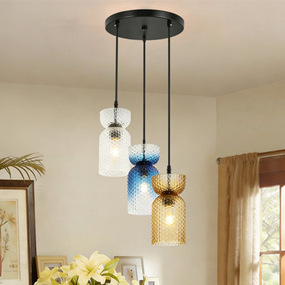 Dansby 3 - Light Dimmable Glass Pendant Light for Dinning Room