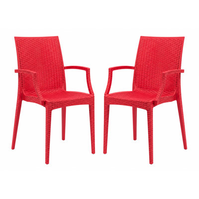 Mace No-Assembly Stackable Patio Armchair – Modern All-Weather Weave Dining Chair – Waterproof & Sturdy Polypropylene Seating for Garden & Balcony