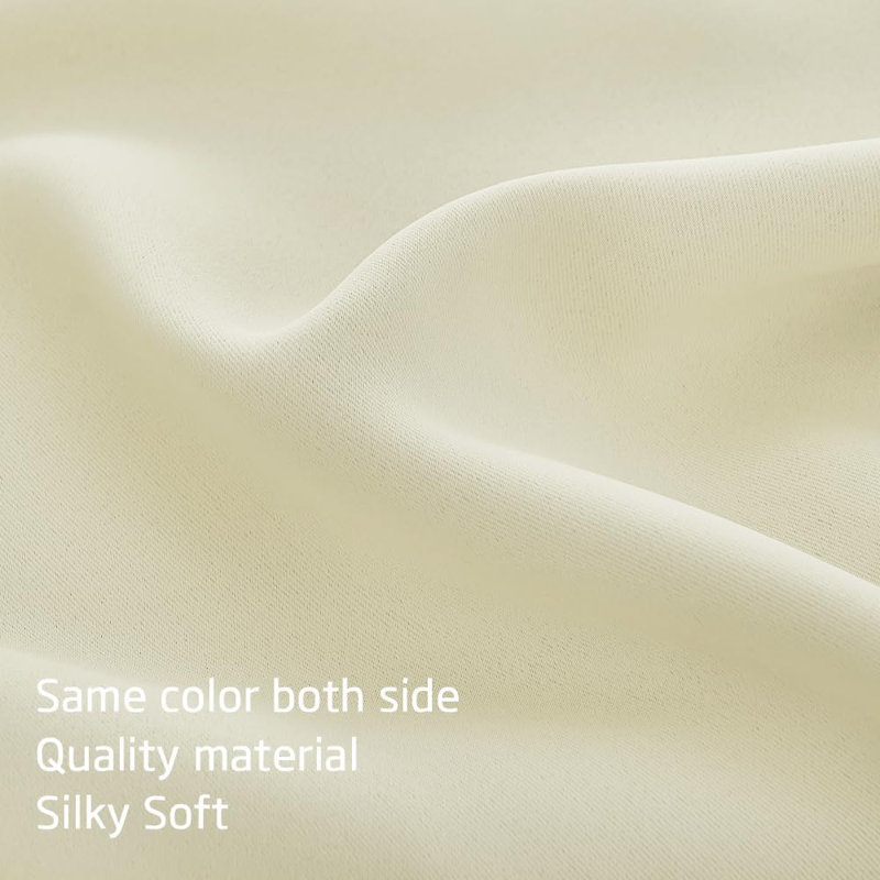 Polyester Blackout Rod Pocket Valance, Light Beige, 42" W x 24" L