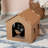 Gingerbread House Corrugated Scratcher - Plain with Gift Box and Catnip, 15"
