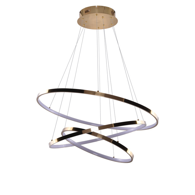 3 - Light LED Cluster Pendant, Gold